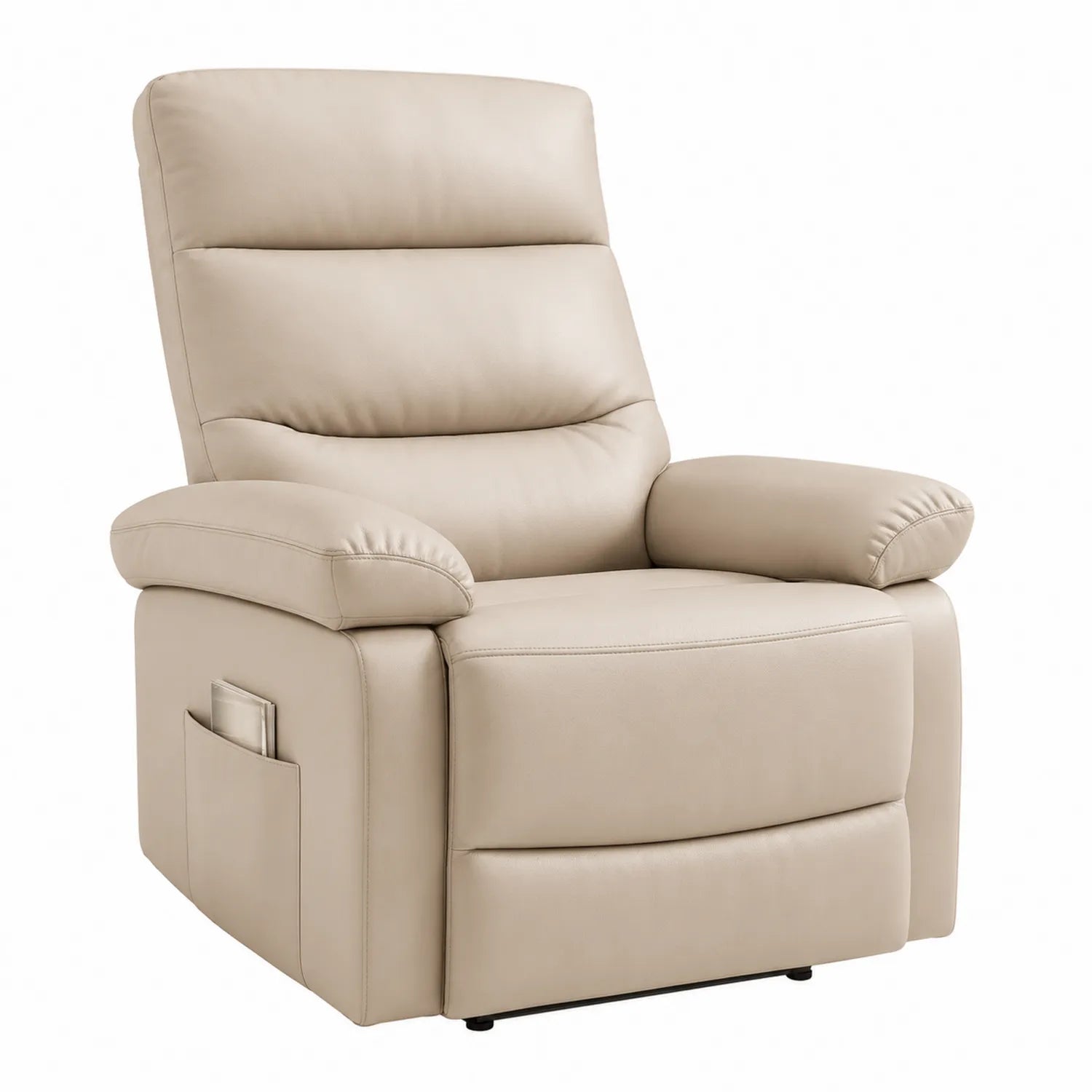 Relaxsessel Metallrahmen Leder Beige 90x85x105cm