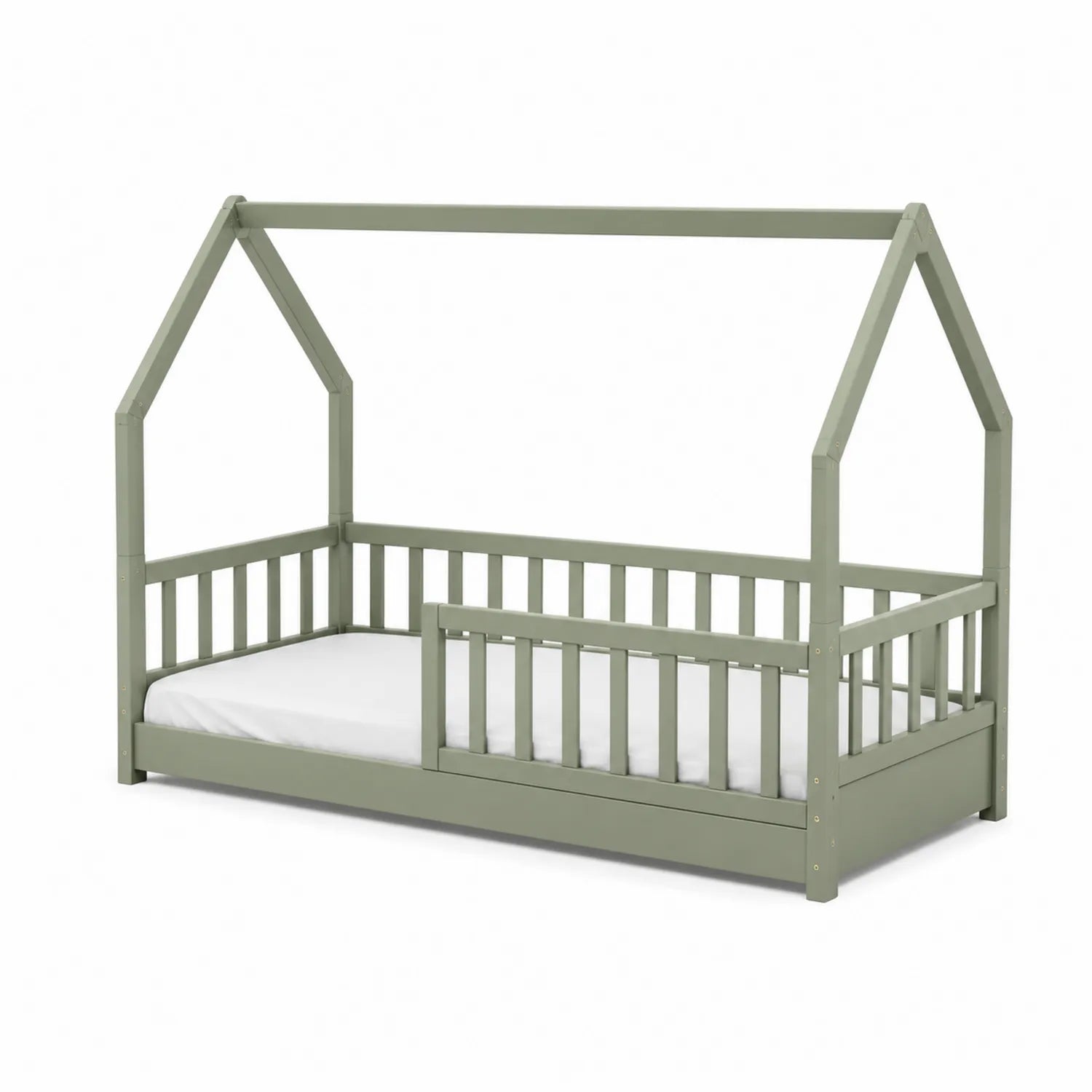 Kinderhausbett aus Kiefernholz Grün 200x90 cm