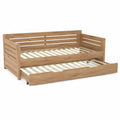 Holzbett mit ausziehbarem Gästebett Massivholz Eiche 200x90 cm