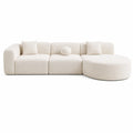 Modulares Sofa-Set aus Bouclé-Stoff Beige mit Ottomane 300cm
