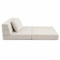 Klappbares Schlafsofa aus Baumwollstoff Beige 200x80 cm