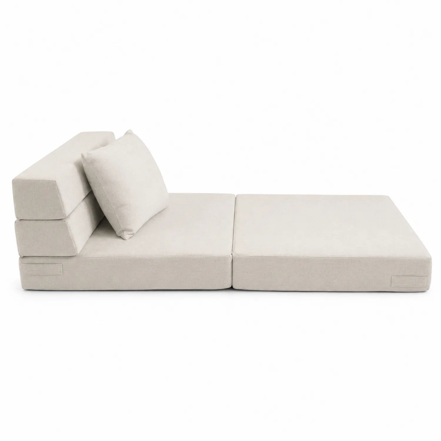 Klappbares Schlafsofa aus Baumwollstoff Beige 200x80 cm