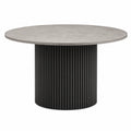 Runder Tisch aus Betonoptik und Metall, Grau/Schwarz, 120 cm