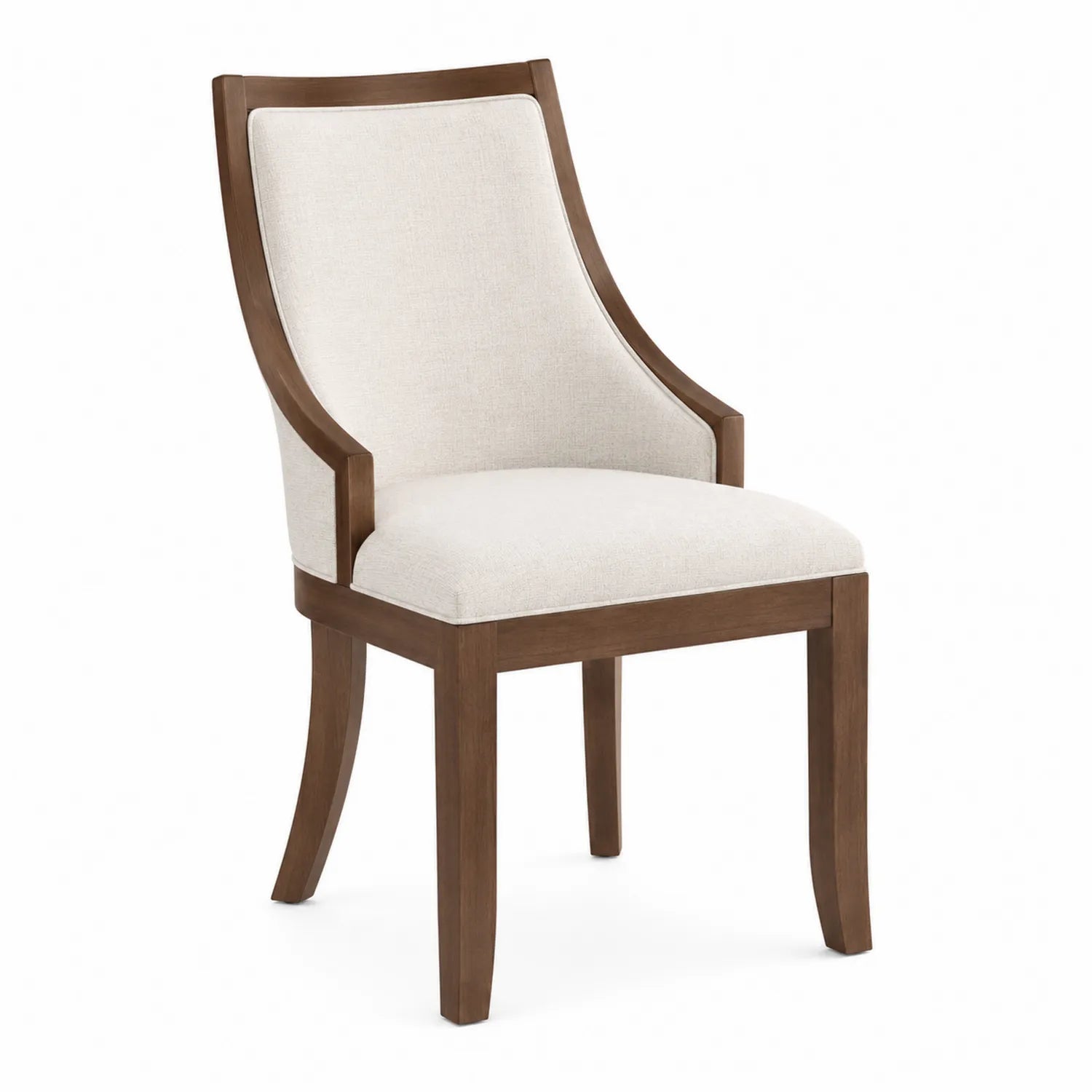 Esszimmerstuhl Holz Leinen Beige