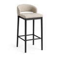Barhocker mit Metallgestell und Stoffbezug Beige 105cm