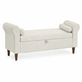 Polsterbank aus Polyester Creme mit Stauraum