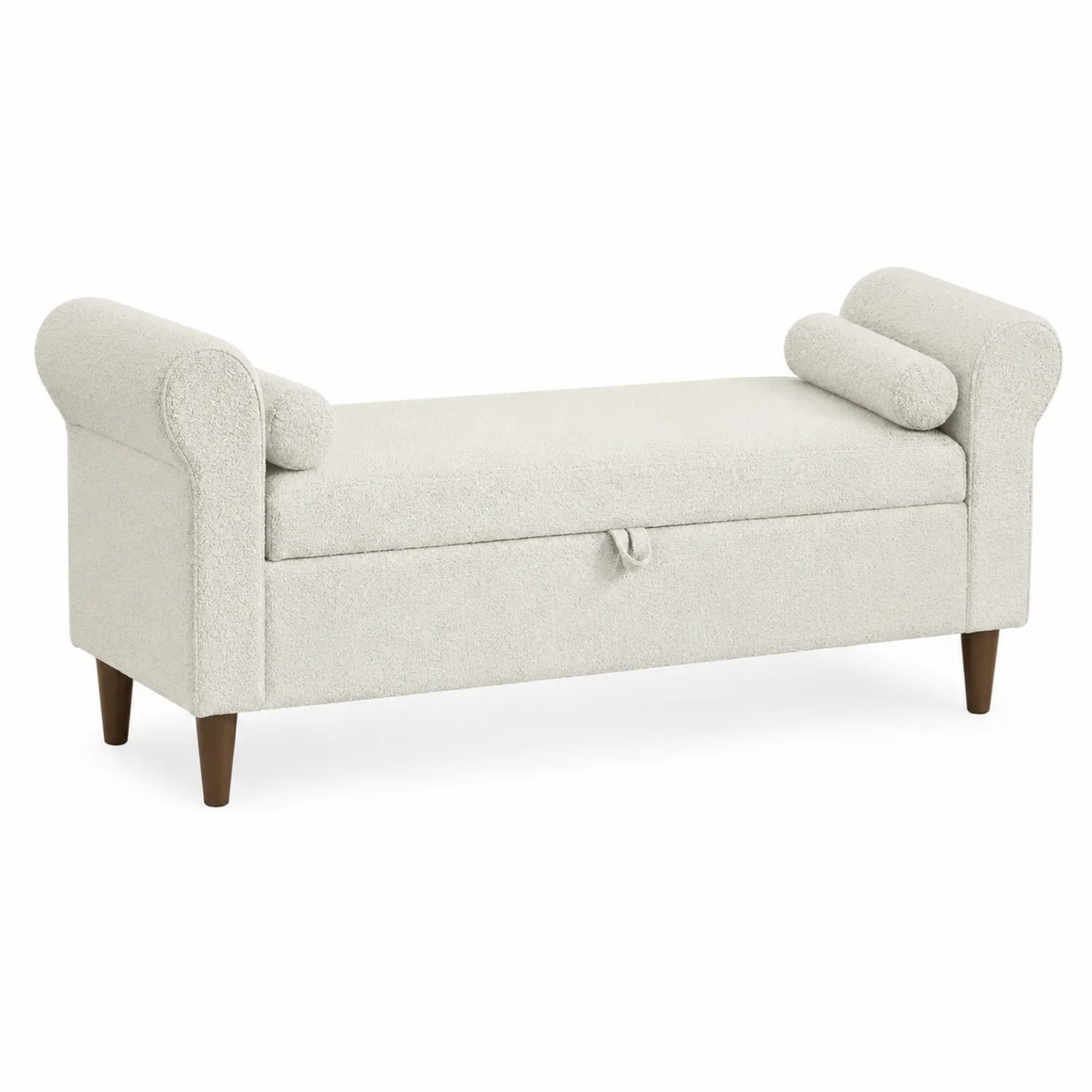Polsterbank aus Polyester Creme mit Stauraum