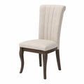 Esszimmerstuhl Stoffbezug Beige Eichebeine