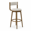 Barhocker mit Drehfunktion Holzrahmen Polyester Beige 110cm