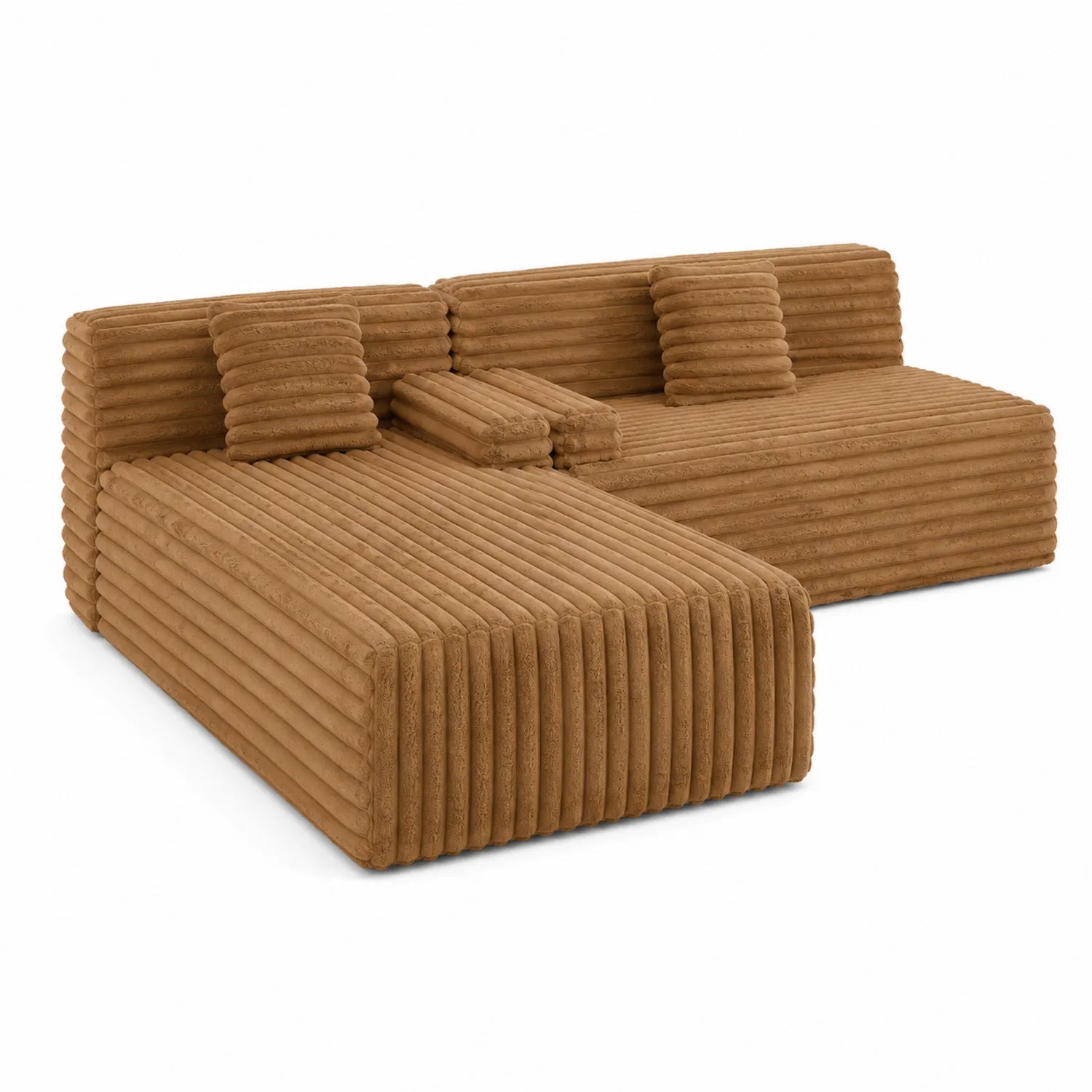 Modulares Ecksofa Cordstoff Braun