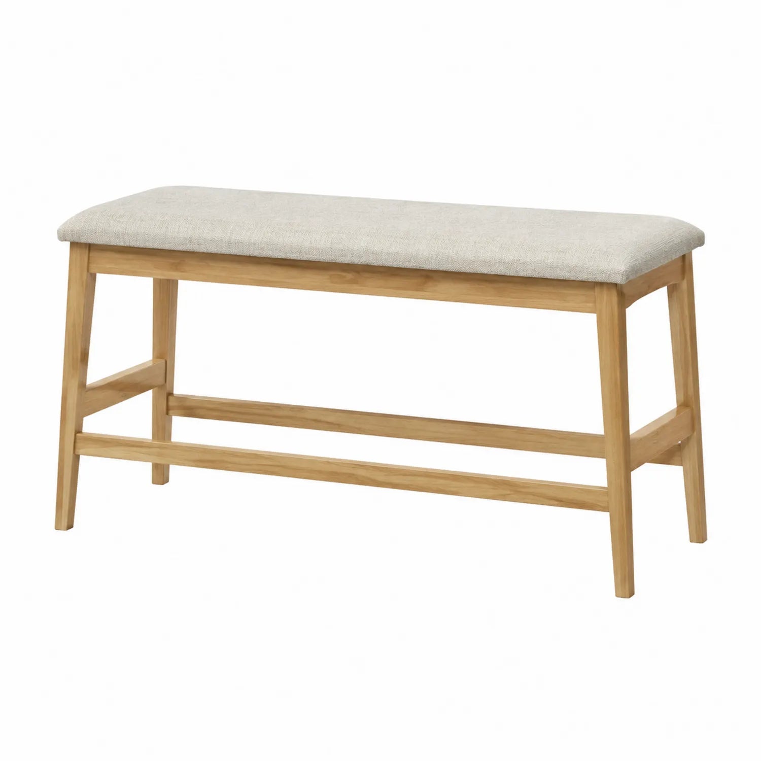 Bank mit Eichenholzrahmen und Polyesterstoff, 110 cm