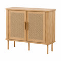 Sideboard aus Eichenholz mit Rattangittertüren