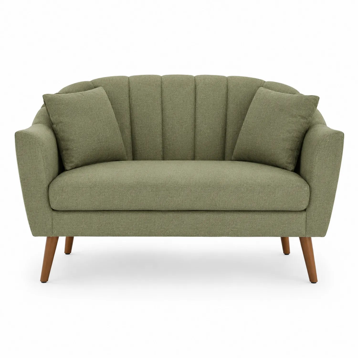 2-Sitzer Sofa Stoff Olivgrün 122cm