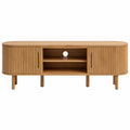 TV-Schrank aus Eichenholz Natur Oval L150 x B40 x H50 cm